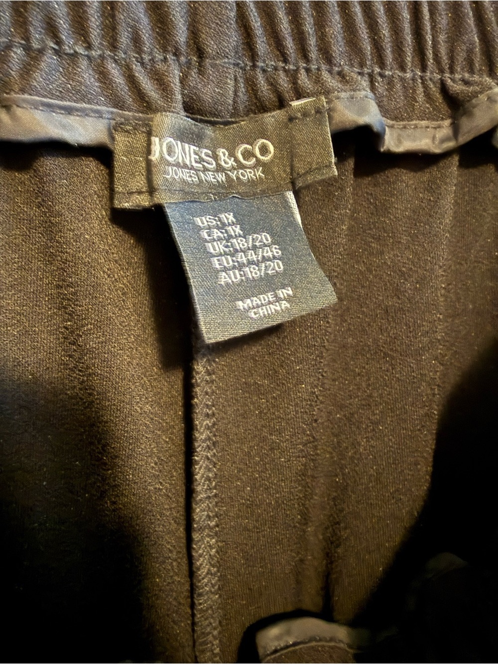 Jones New York Black Wide-Leg Pull-On Trousers - Picture 2 of 3
